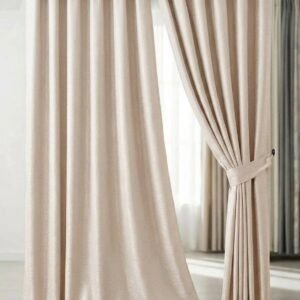 Cortina marfil jacquard